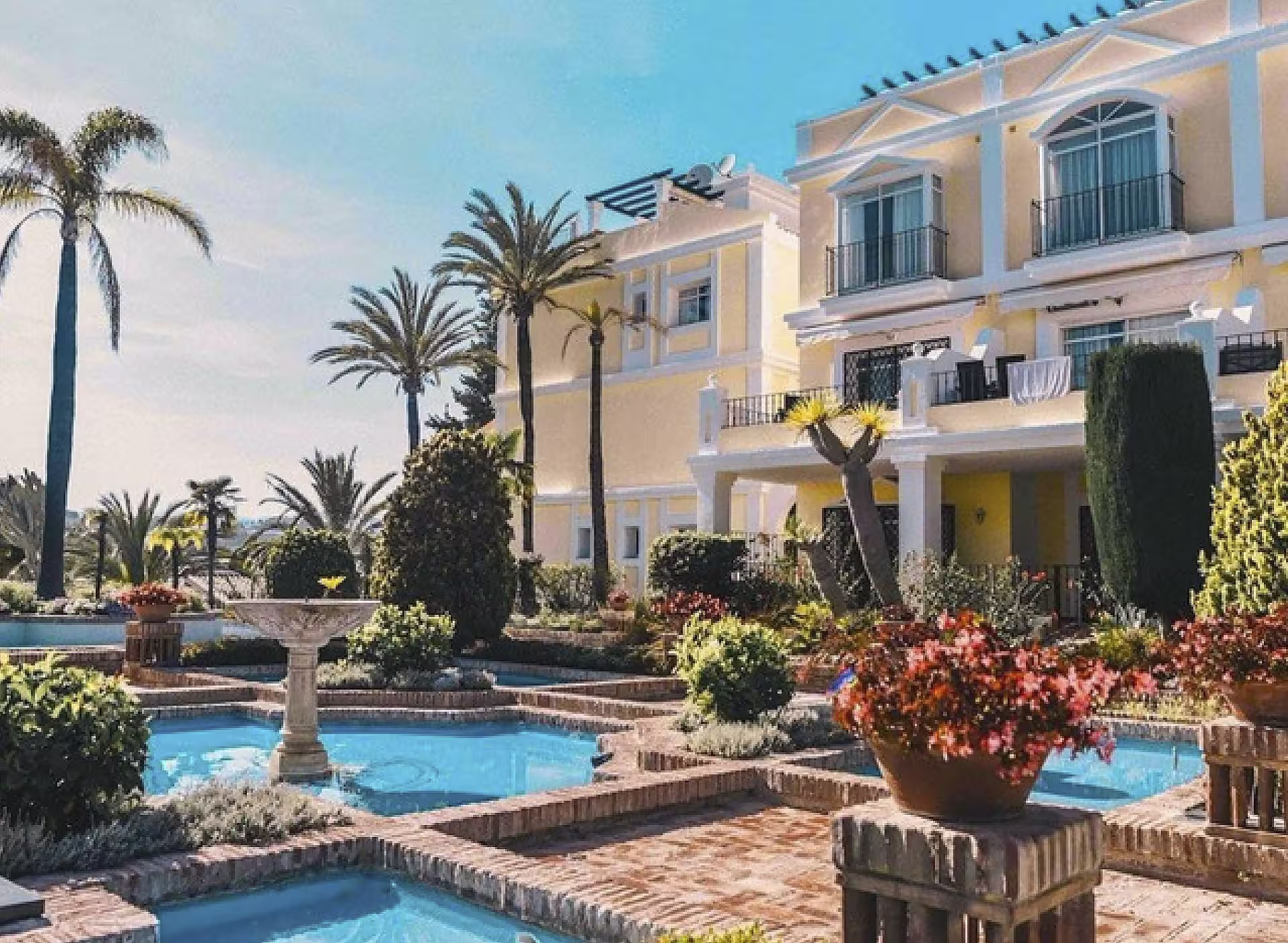 Aloha Gardens courtyard and fountain Nueva Andalucia Marbella